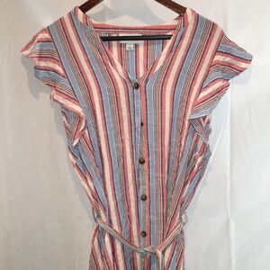 Elle Button Down Belted Sleeveless Summer Dress | Size XL